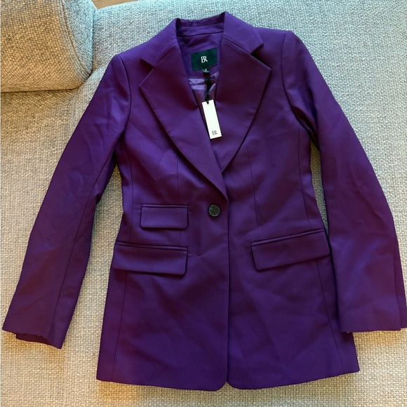 Banana Republic Lido Sculpted Wool Blazer Size 2 Deep Purple NWT - Picture 8 of 16